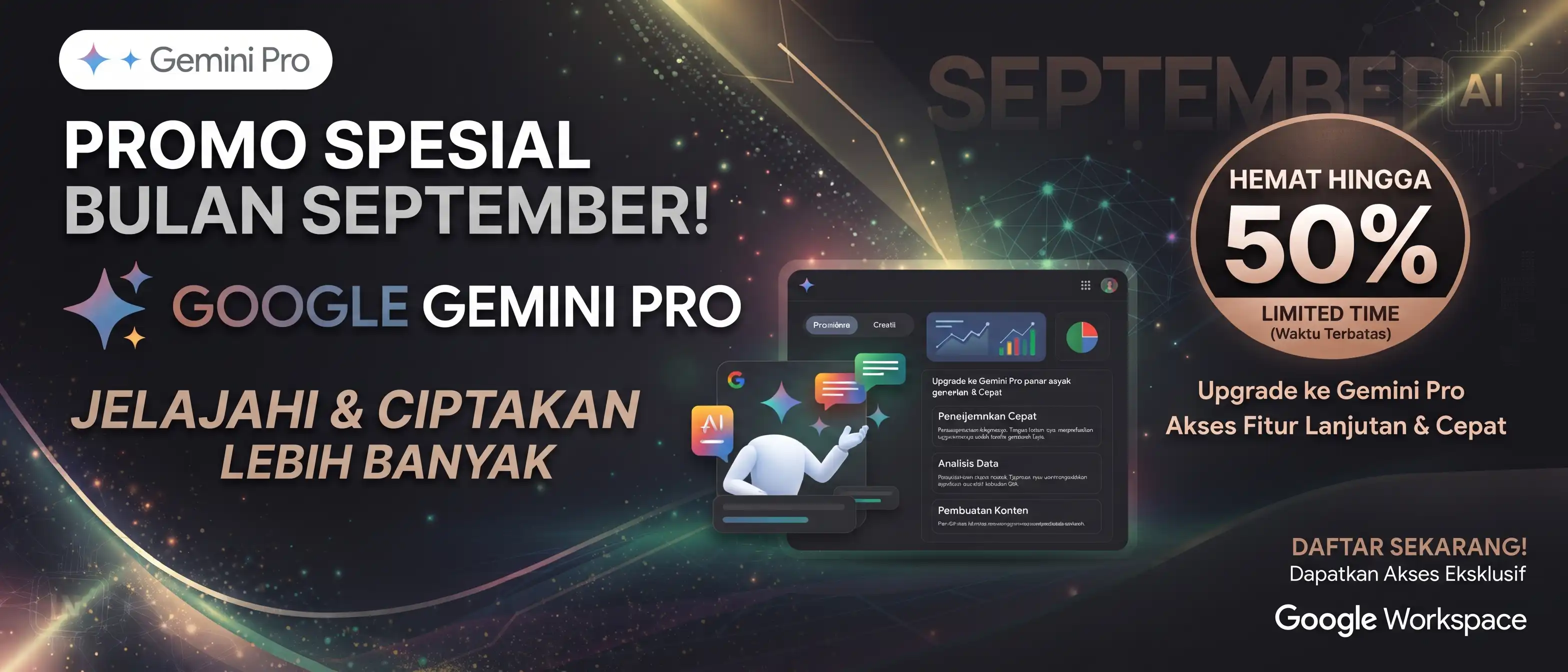 PROMO Gemini AI Pro Family Head