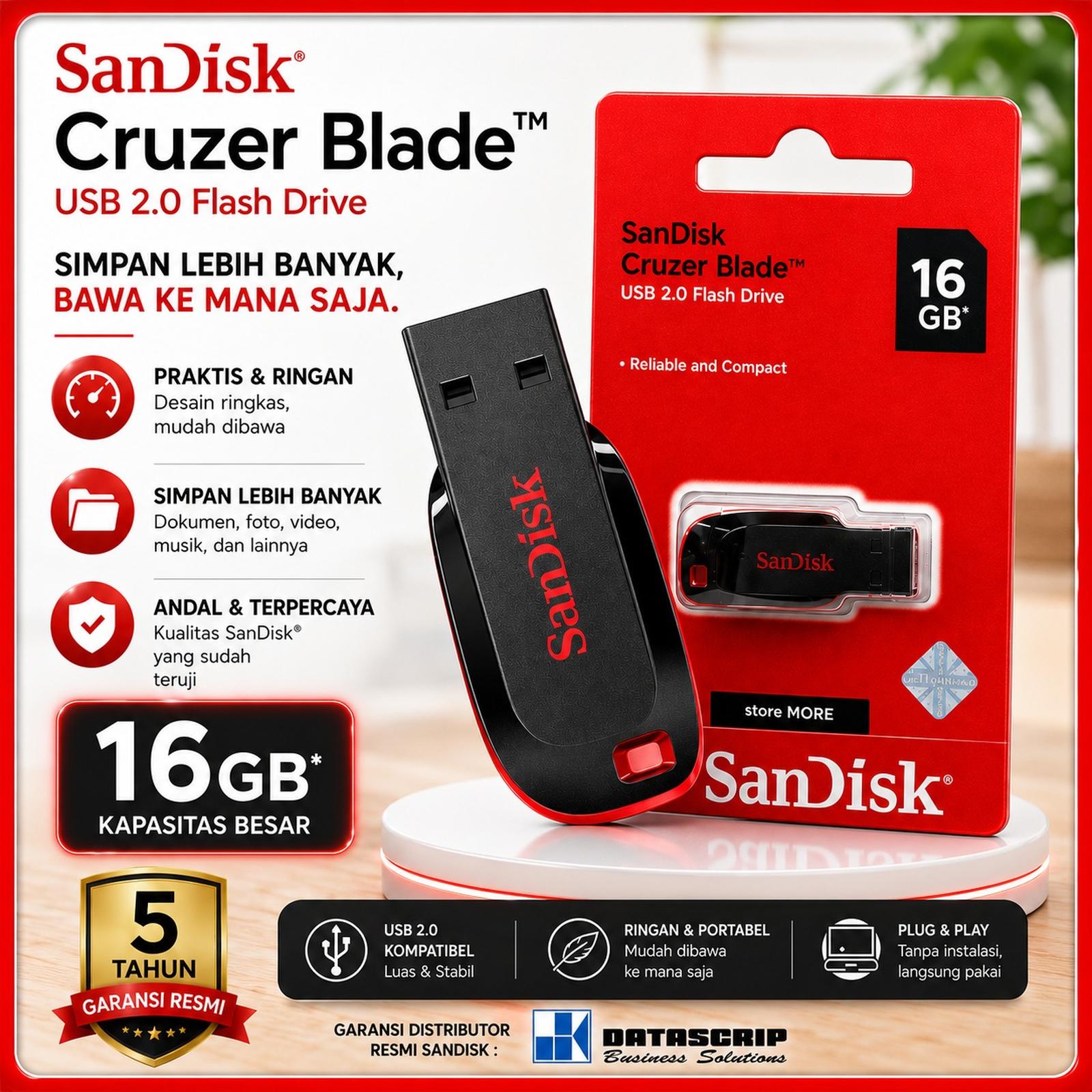 SANDISK CZ50 Cruzer Blade FlashDisk - 16GB